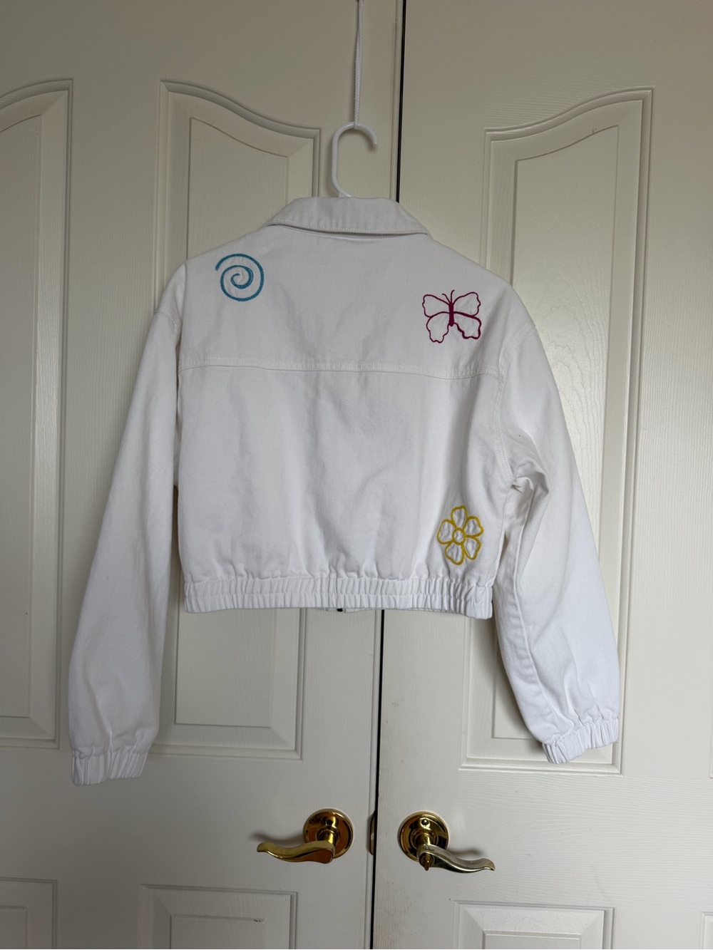 PacSun White Embroidered Zip Jacket with Multicolor Accents - Picture 3 of 9